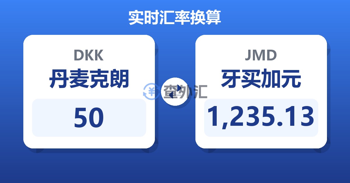 50丹麦克朗兑牙买加元