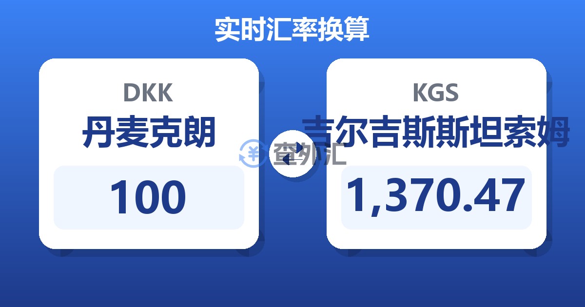 100丹麦克朗兑吉尔吉斯斯坦索姆