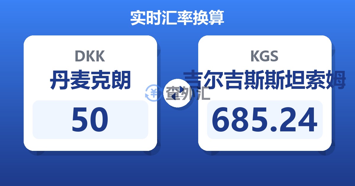 50丹麦克朗兑吉尔吉斯斯坦索姆