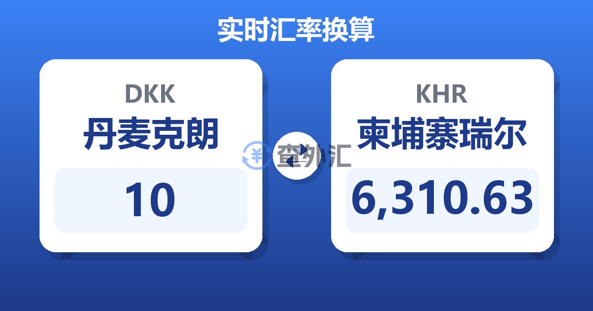 10丹麦克朗兑柬埔寨瑞尔