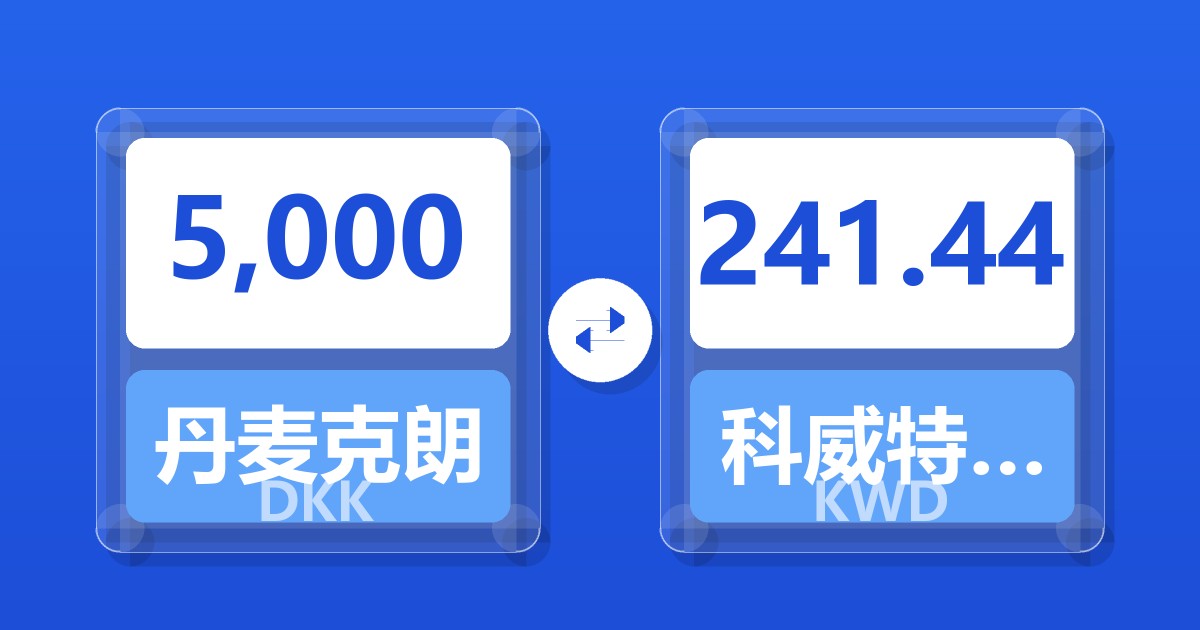 5,000丹麦克朗兑科威特第纳尔