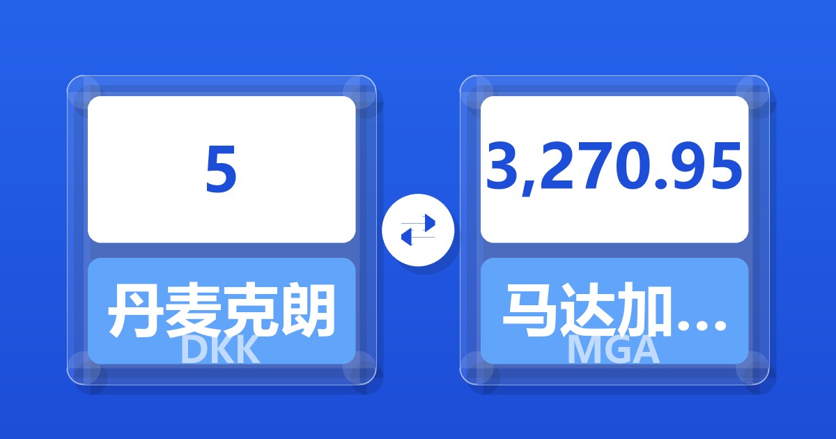 5丹麦克朗兑马达加斯加阿里亚里