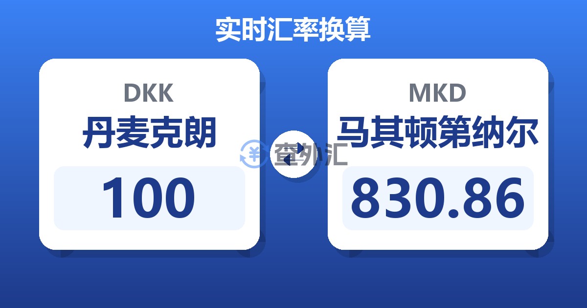100丹麦克朗兑马其顿第纳尔