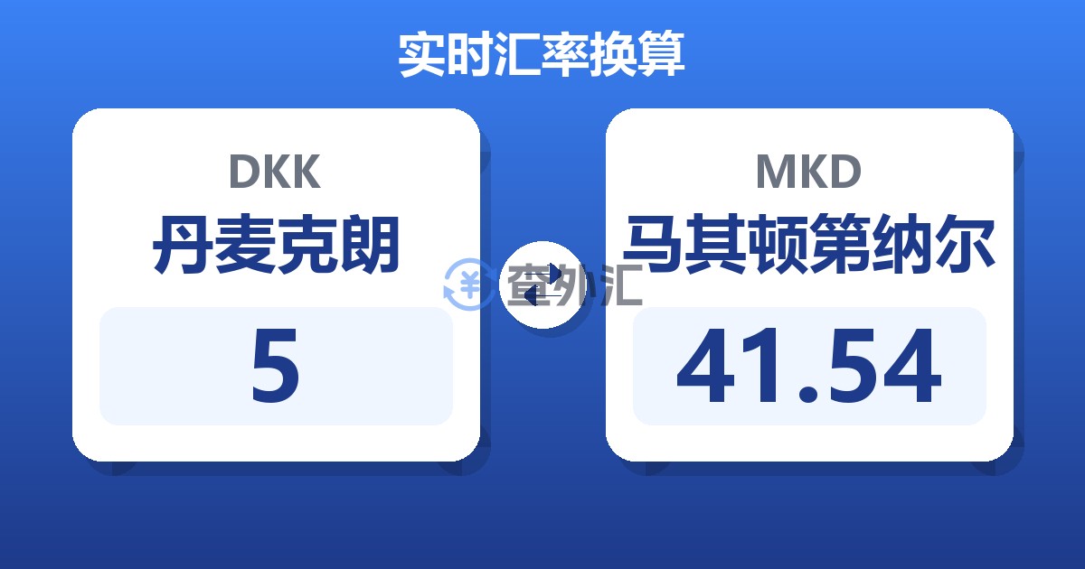 5丹麦克朗兑马其顿第纳尔