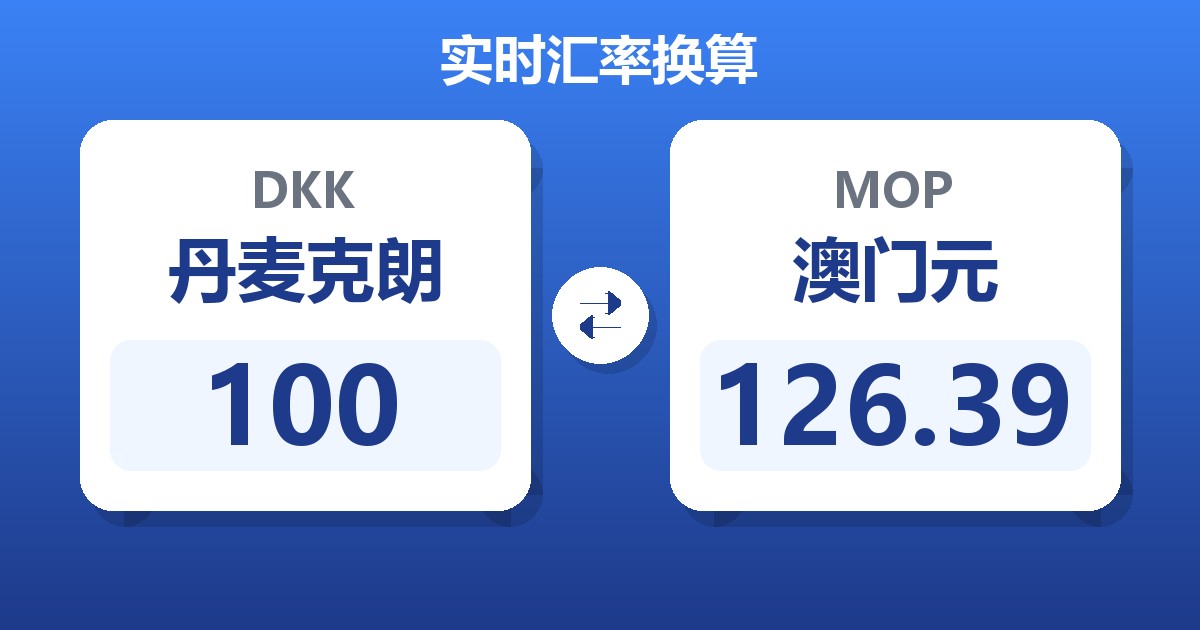 100丹麦克朗兑澳门元
