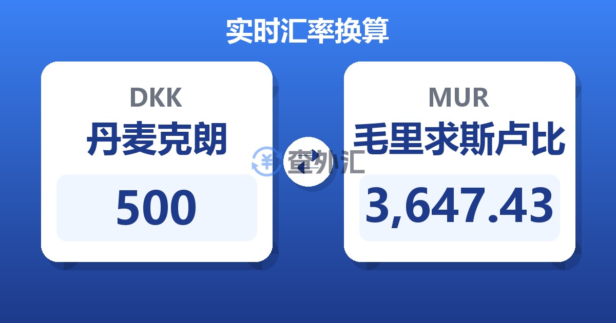 500丹麦克朗兑毛里求斯卢比