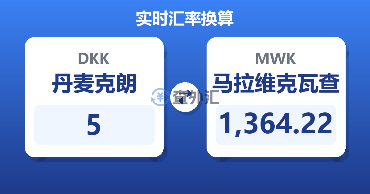 5丹麦克朗兑马拉维克瓦查