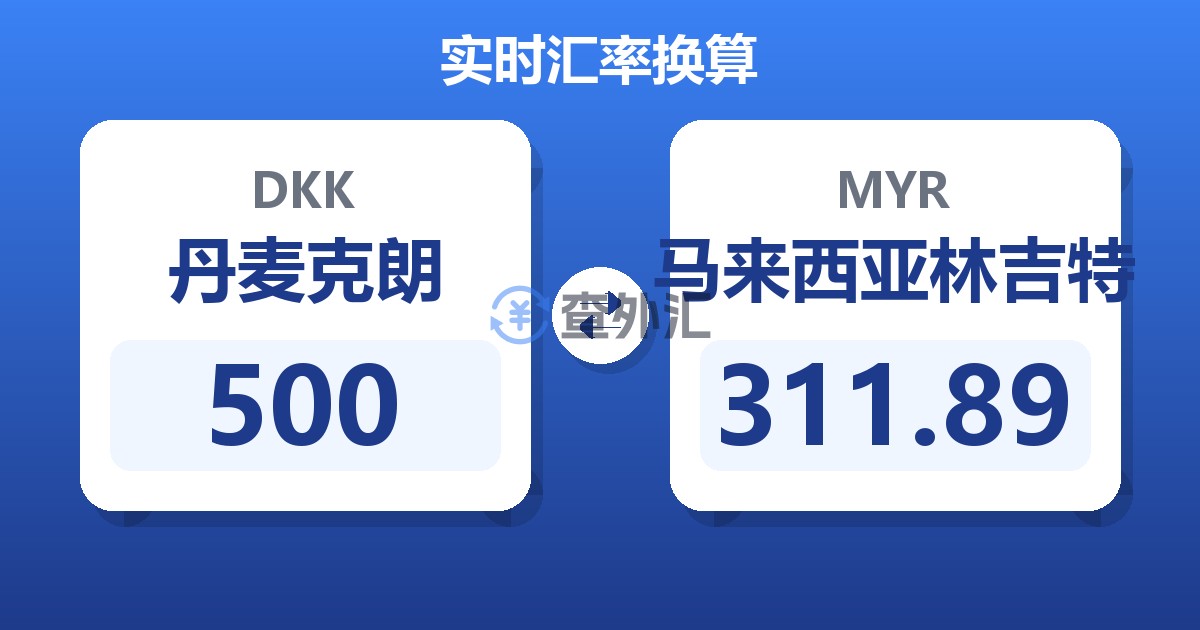 500丹麦克朗兑马来西亚林吉特