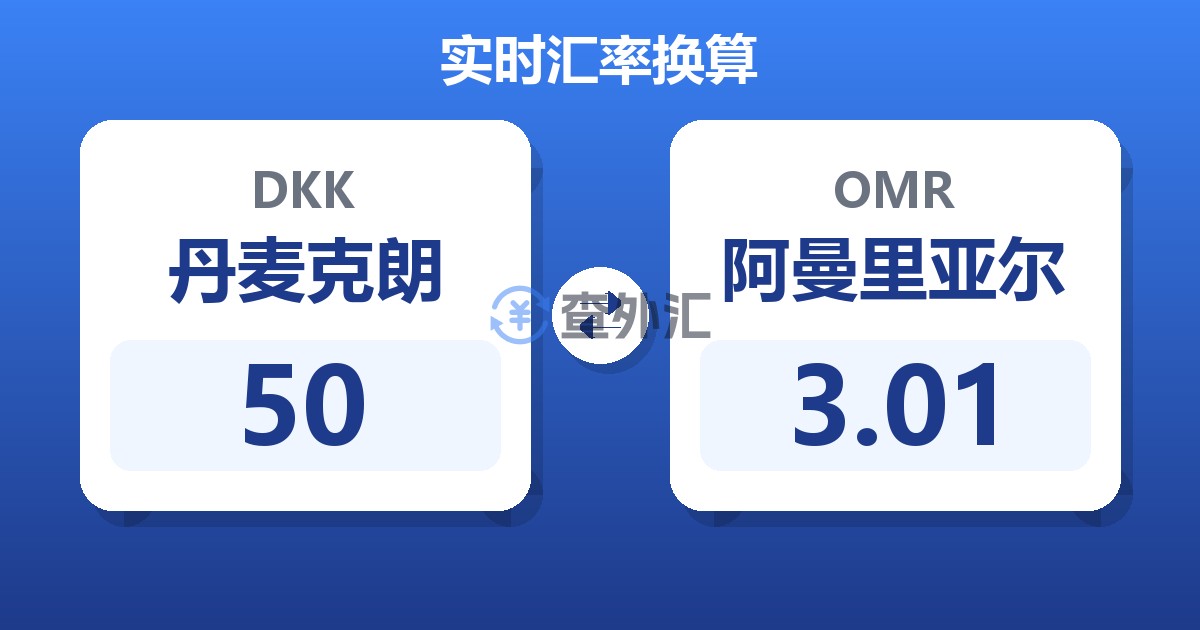 50丹麦克朗兑阿曼里亚尔