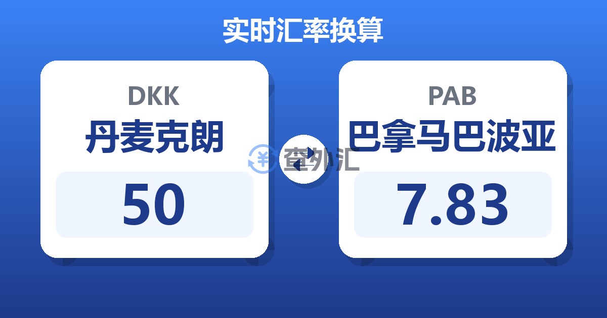 50丹麦克朗兑巴拿马巴波亚