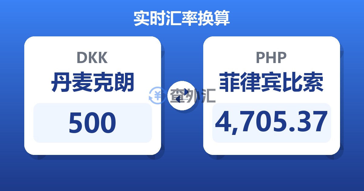 500丹麦克朗兑菲律宾比索