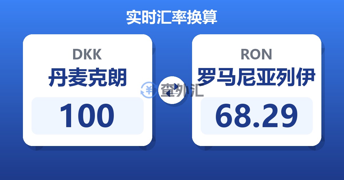 100丹麦克朗兑罗马尼亚列伊