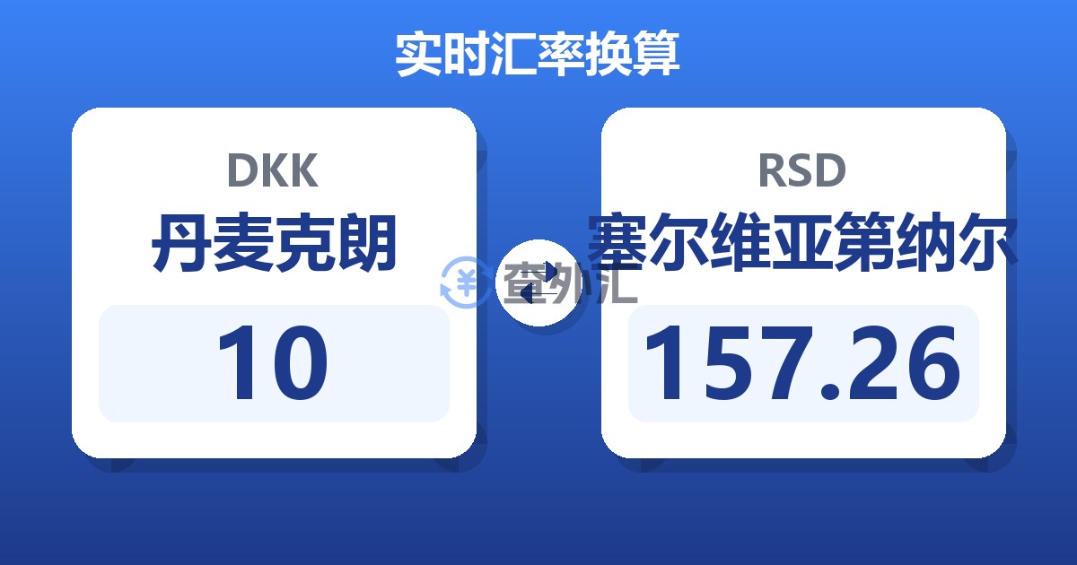 10丹麦克朗兑塞尔维亚第纳尔