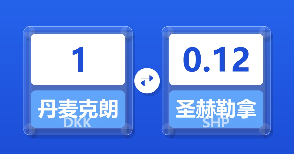 1丹麦克朗兑圣赫勒拿镑