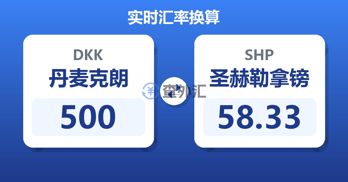 500丹麦克朗兑圣赫勒拿镑