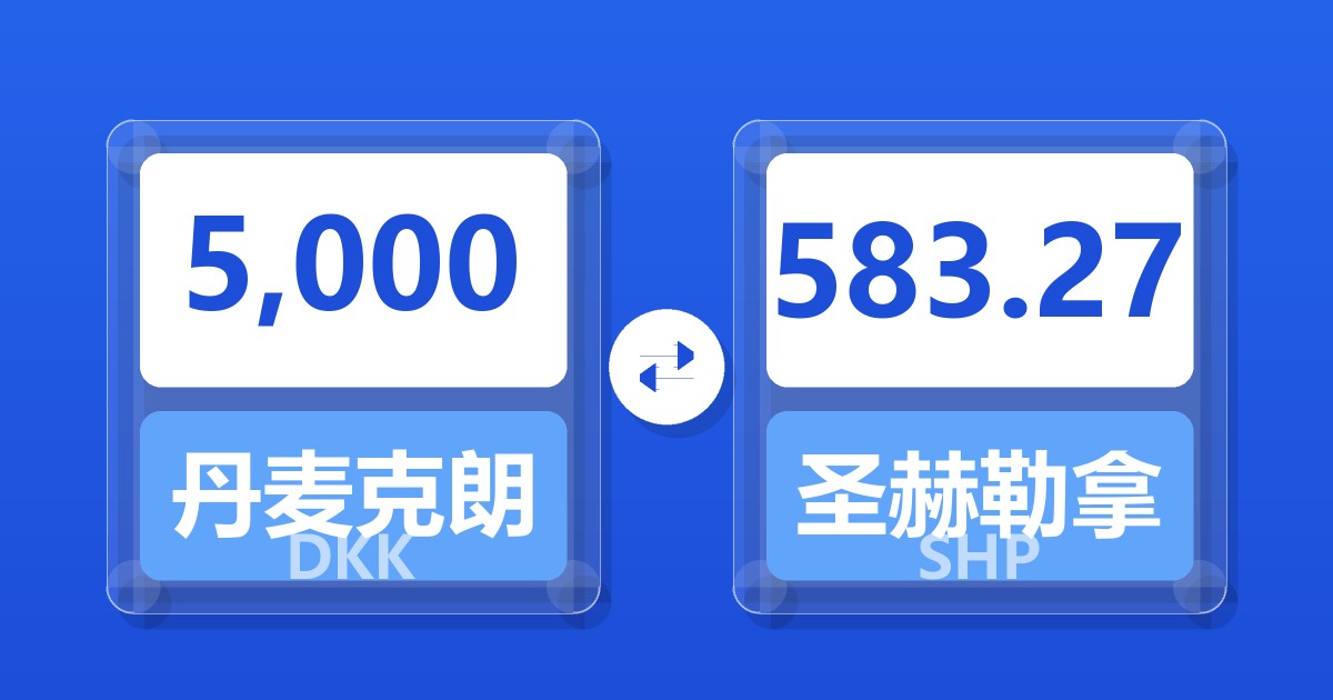 5,000丹麦克朗兑圣赫勒拿镑
