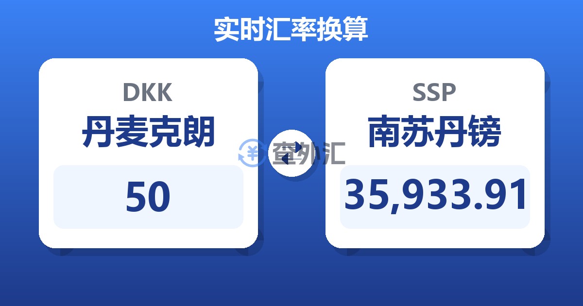 50丹麦克朗兑南苏丹镑