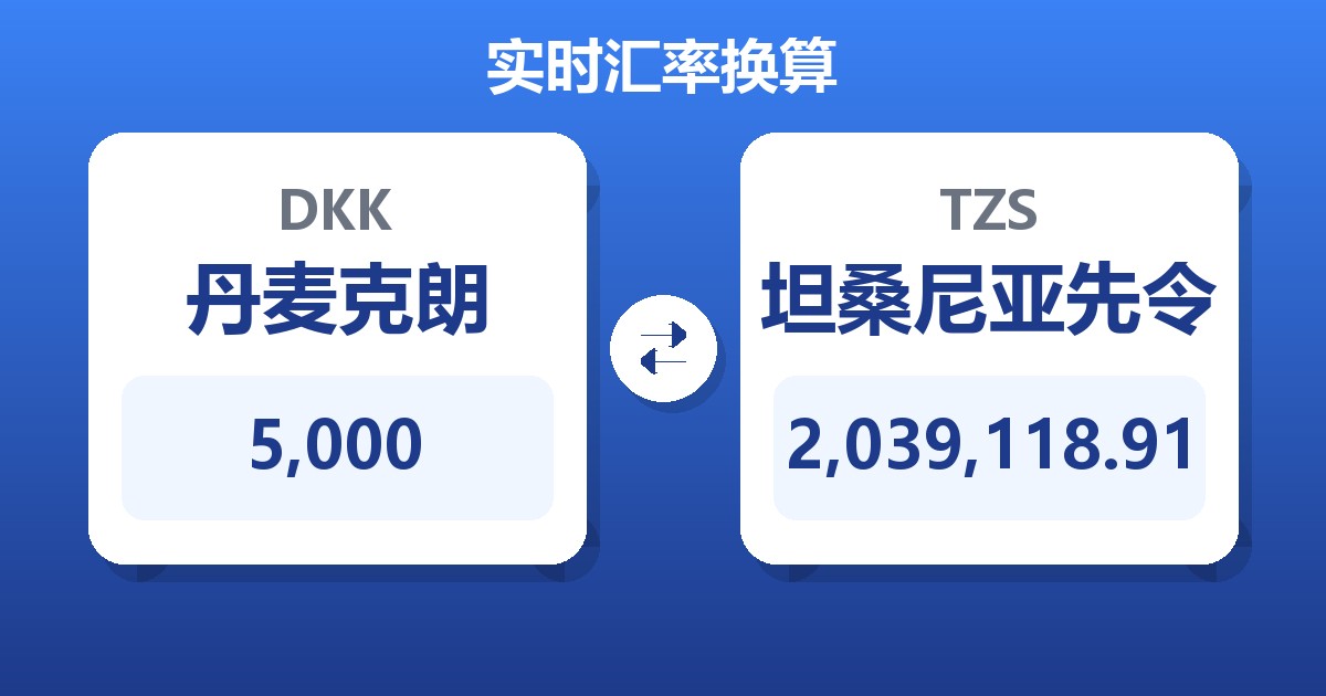 5,000丹麦克朗兑坦桑尼亚先令