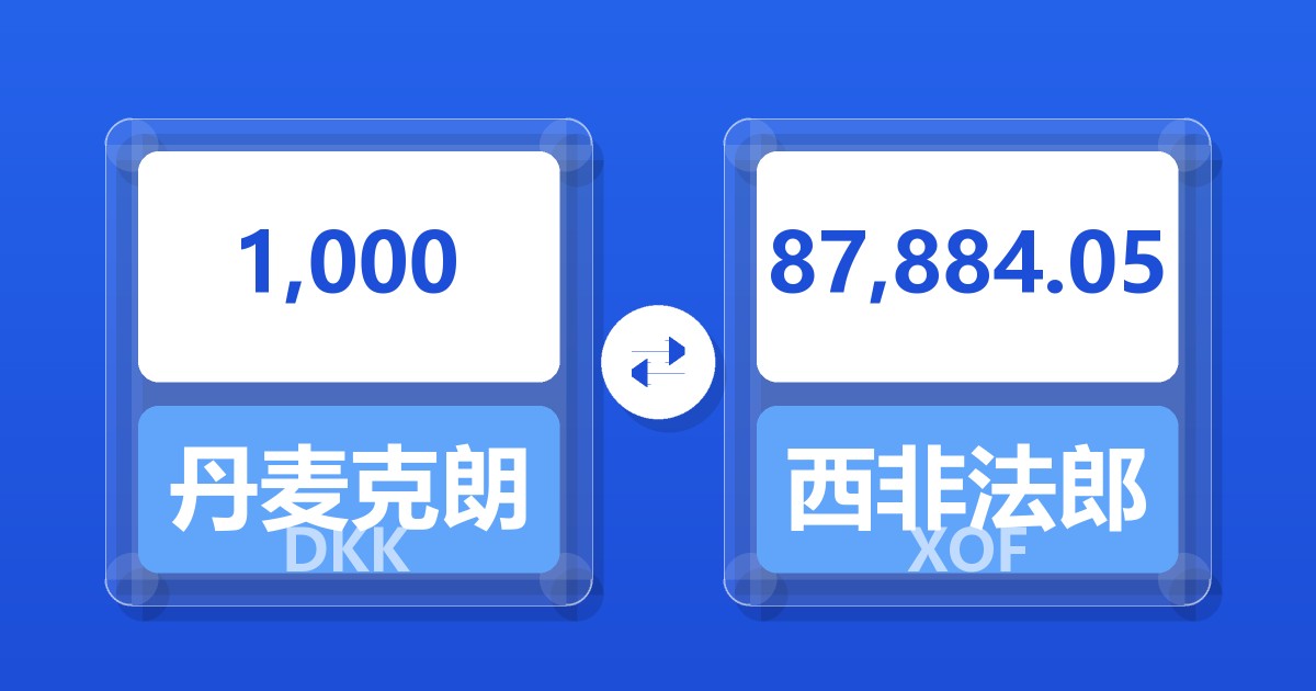 1,000丹麦克朗兑西非法郎