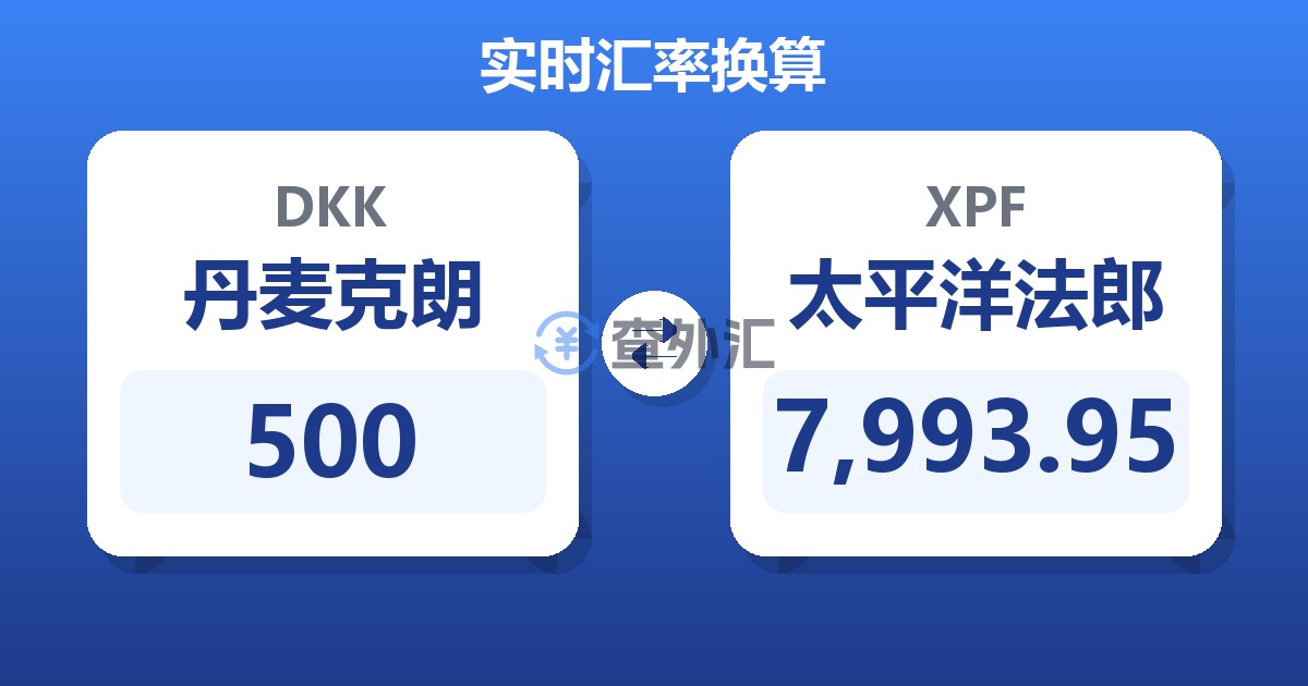 500丹麦克朗兑太平洋法郎