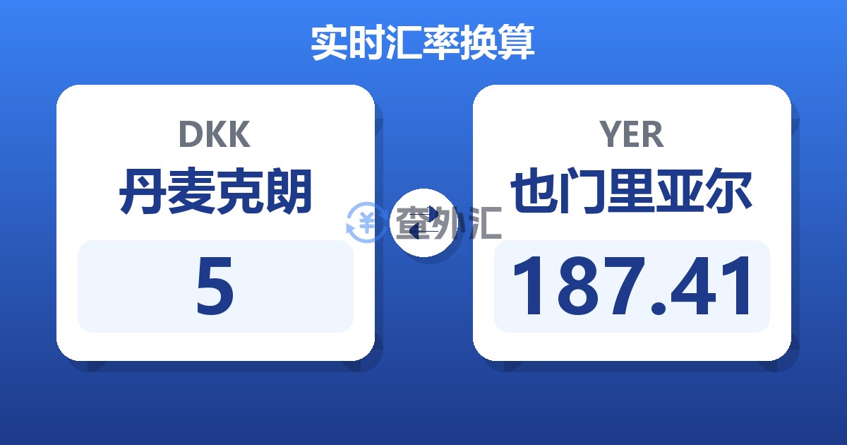 5丹麦克朗兑也门里亚尔