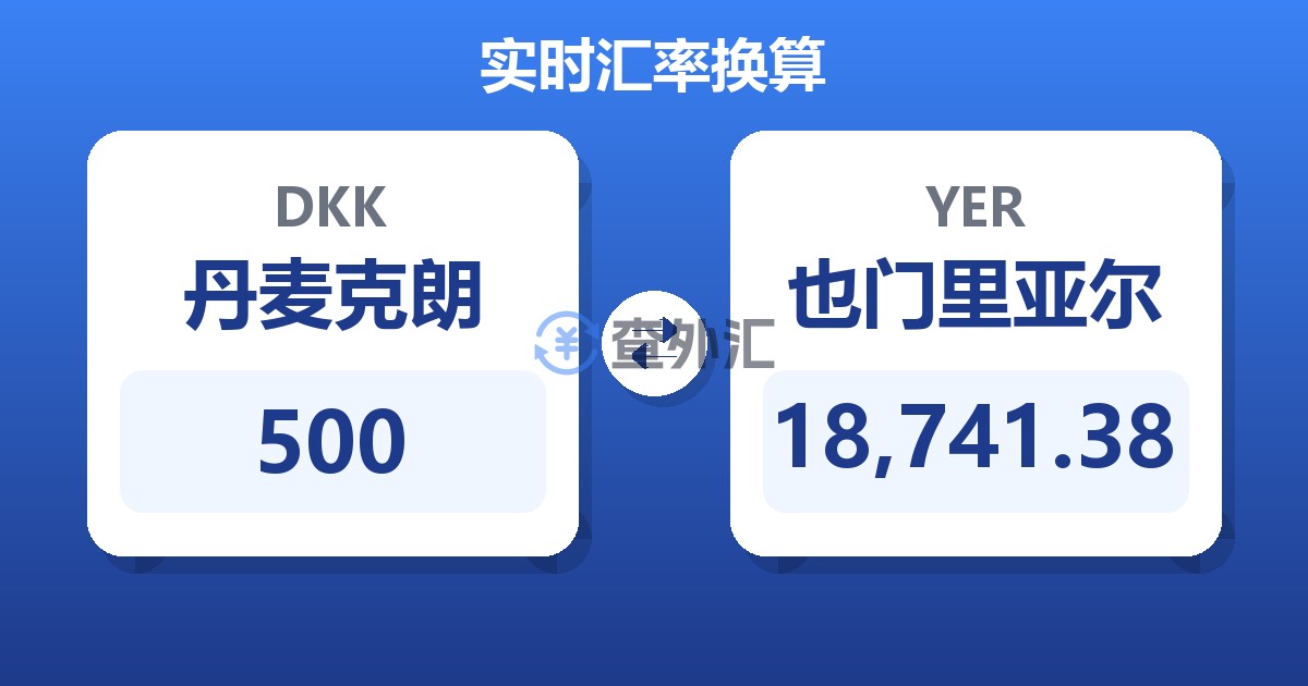 500丹麦克朗兑也门里亚尔
