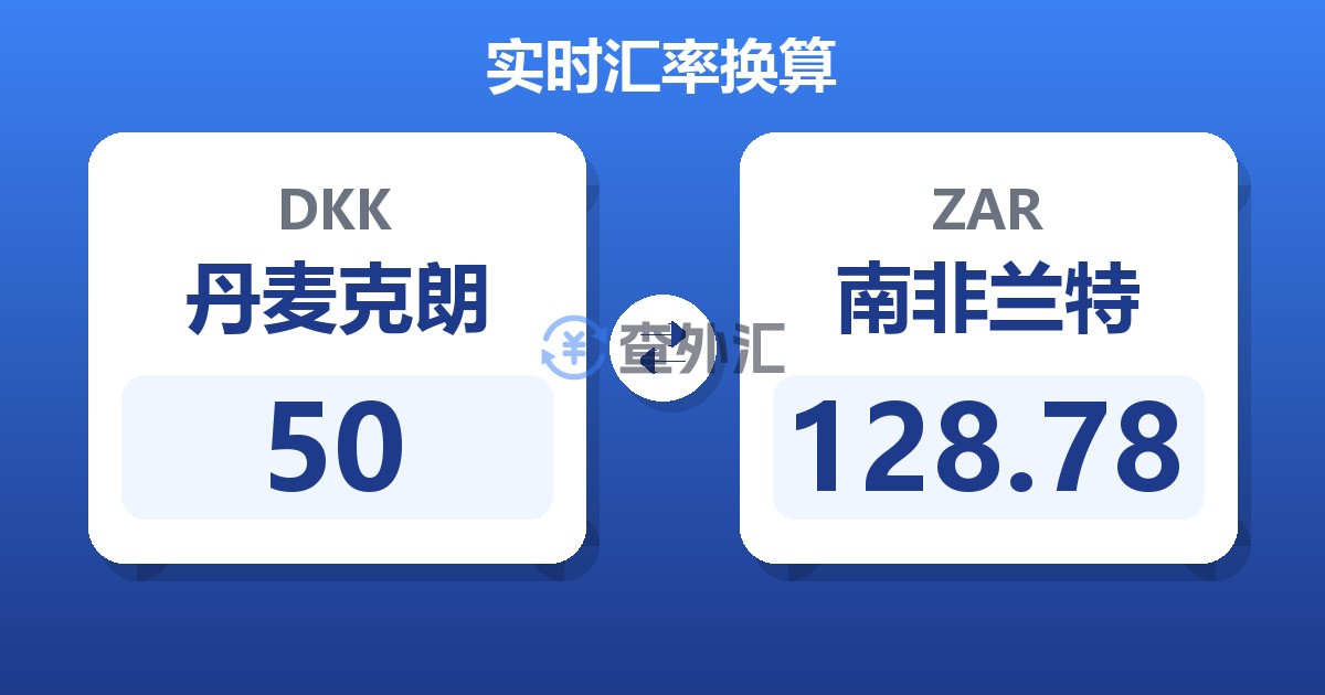 50丹麦克朗兑南非兰特