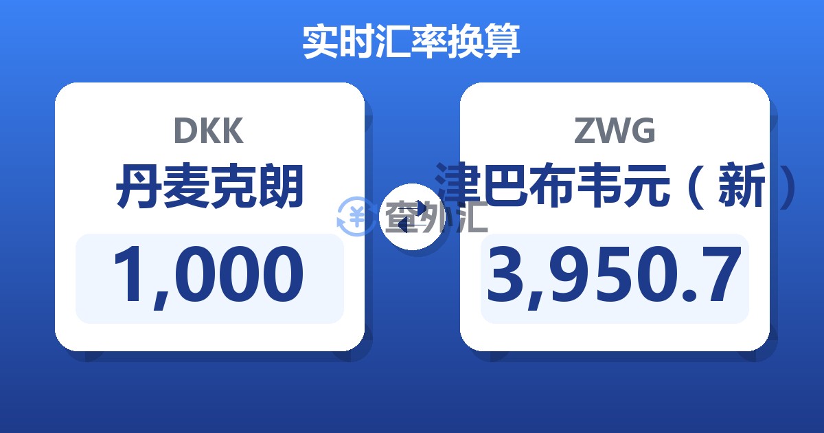 1,000丹麦克朗兑津巴布韦元（新）