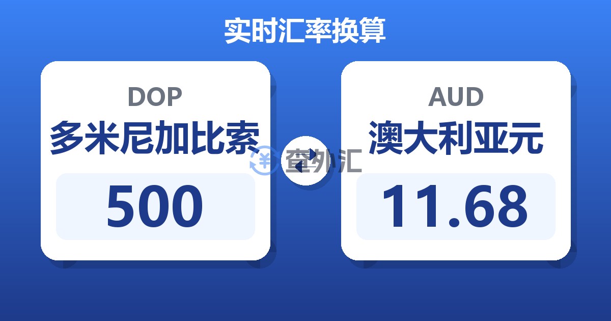 500多米尼加比索兑澳大利亚元
