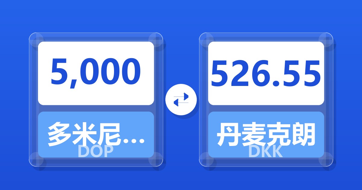 5,000多米尼加比索兑丹麦克朗
