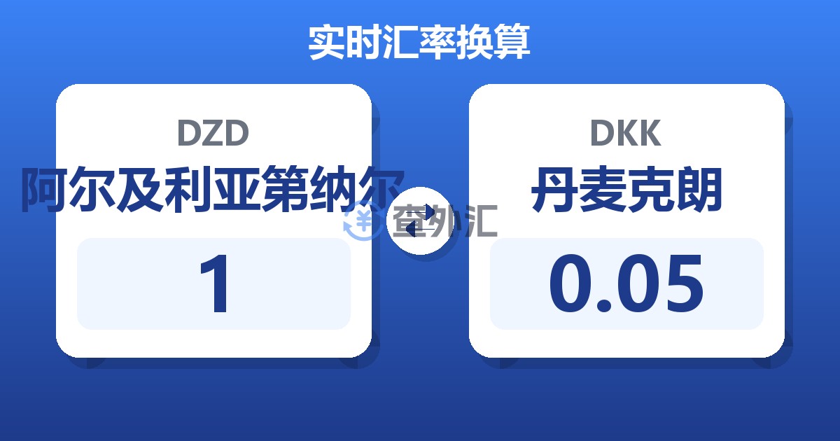 1阿尔及利亚第纳尔兑丹麦克朗