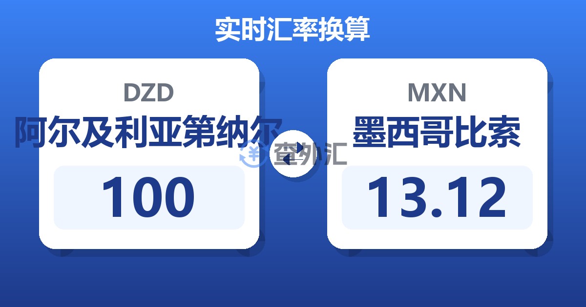 100阿尔及利亚第纳尔兑墨西哥比索