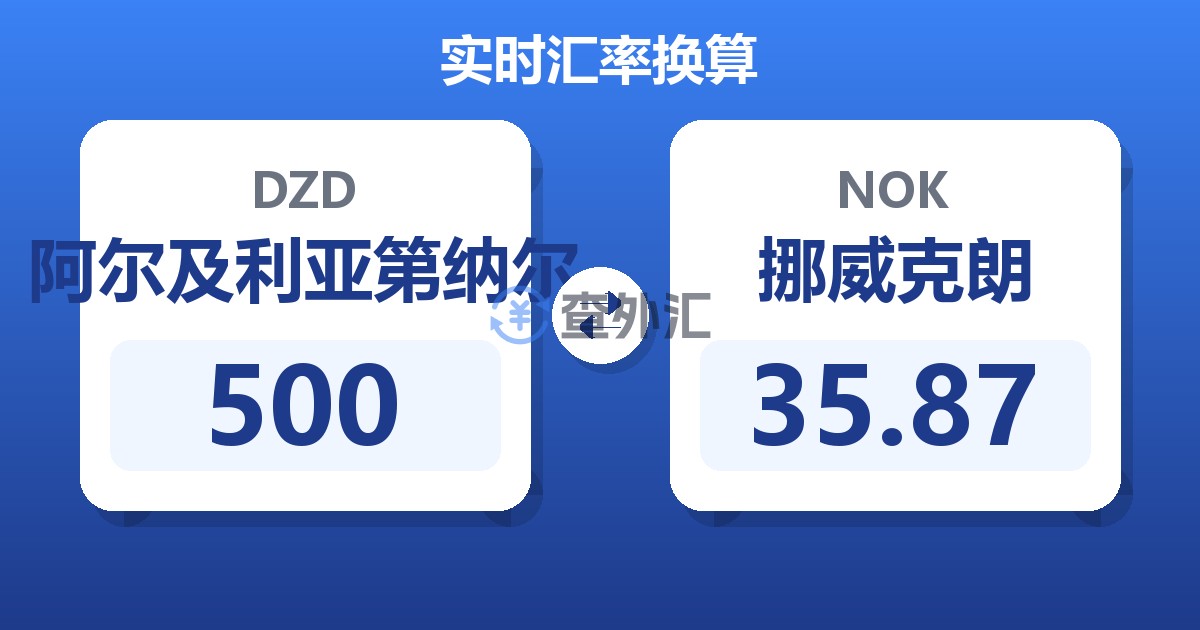 500阿尔及利亚第纳尔兑挪威克朗