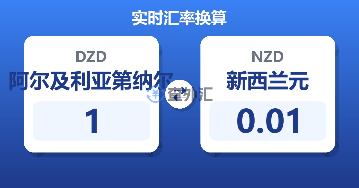 1阿尔及利亚第纳尔兑新西兰元