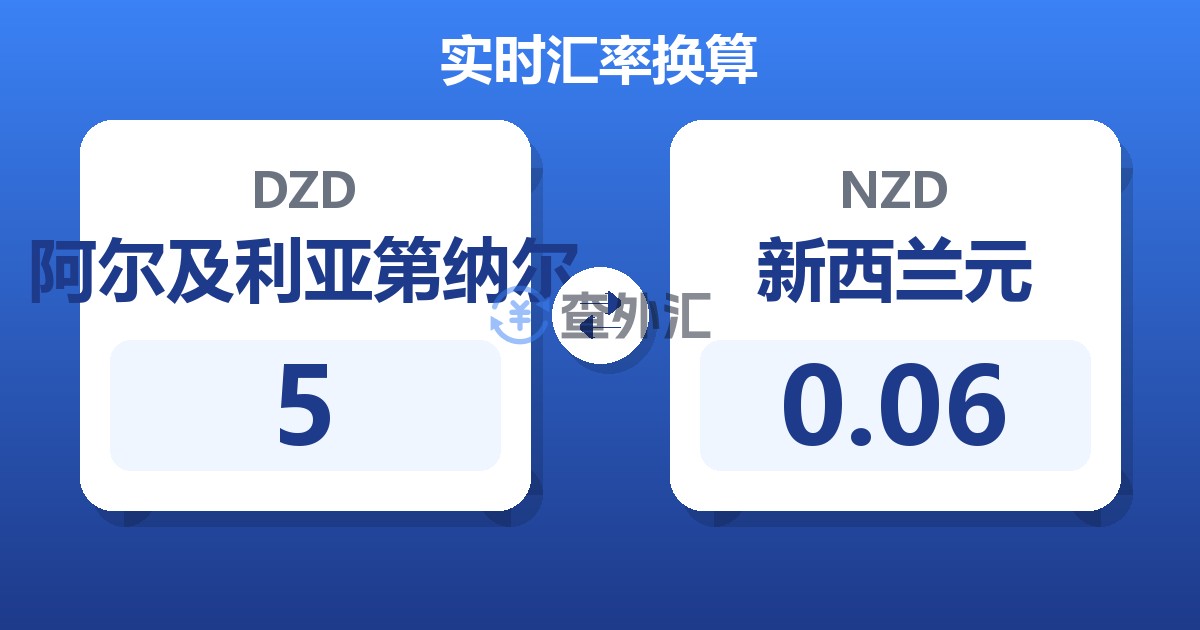 5阿尔及利亚第纳尔兑新西兰元