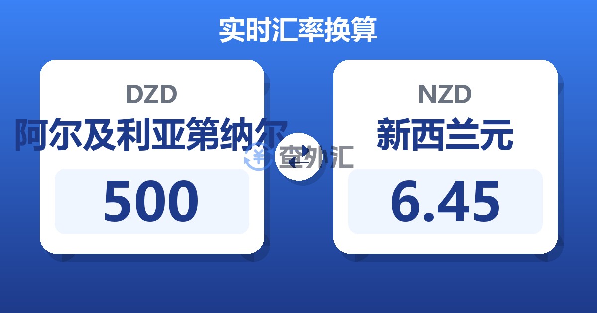 500阿尔及利亚第纳尔兑新西兰元
