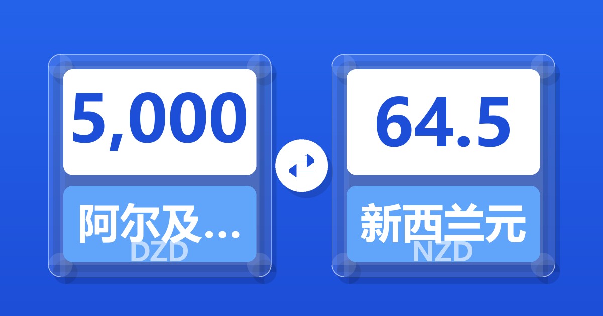 5,000阿尔及利亚第纳尔兑新西兰元