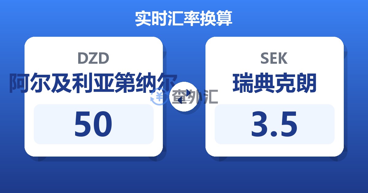 50阿尔及利亚第纳尔兑瑞典克朗