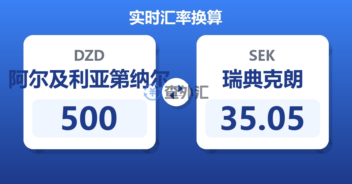 500阿尔及利亚第纳尔兑瑞典克朗