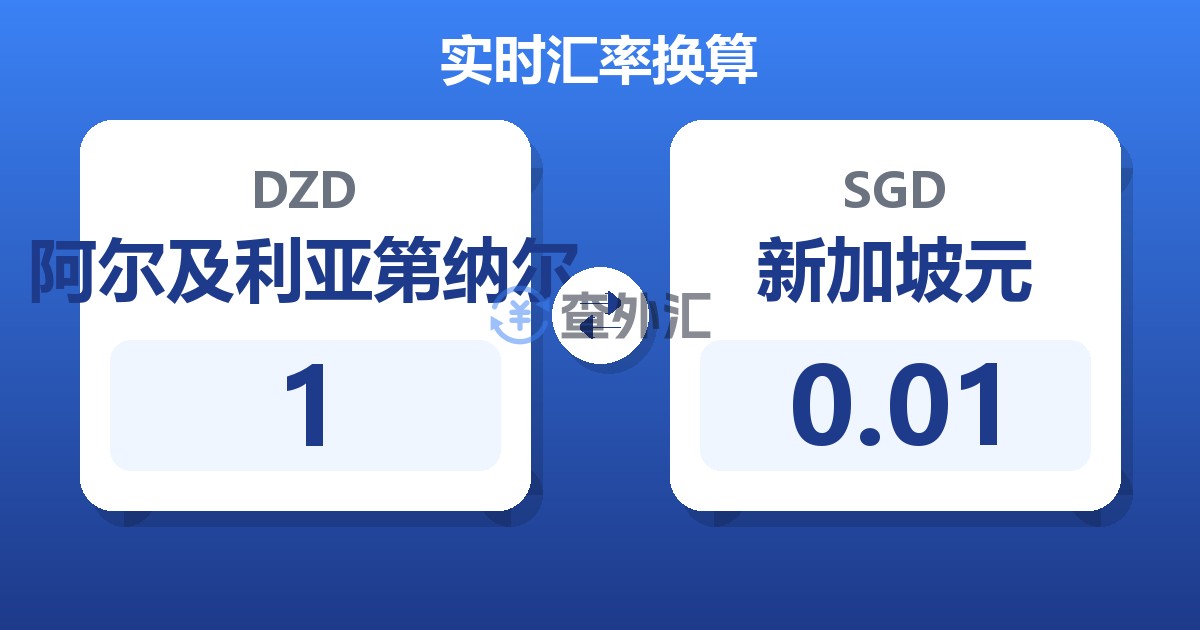 1阿尔及利亚第纳尔兑新加坡元