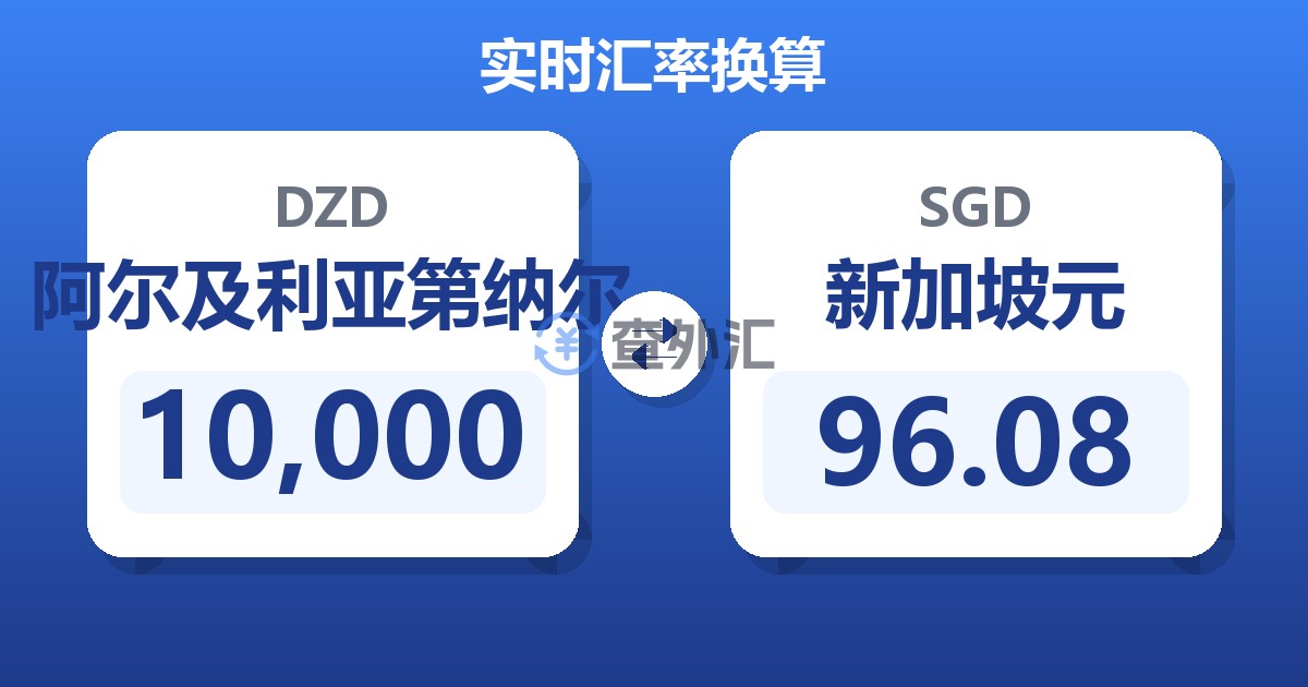 10,000阿尔及利亚第纳尔兑新加坡元
