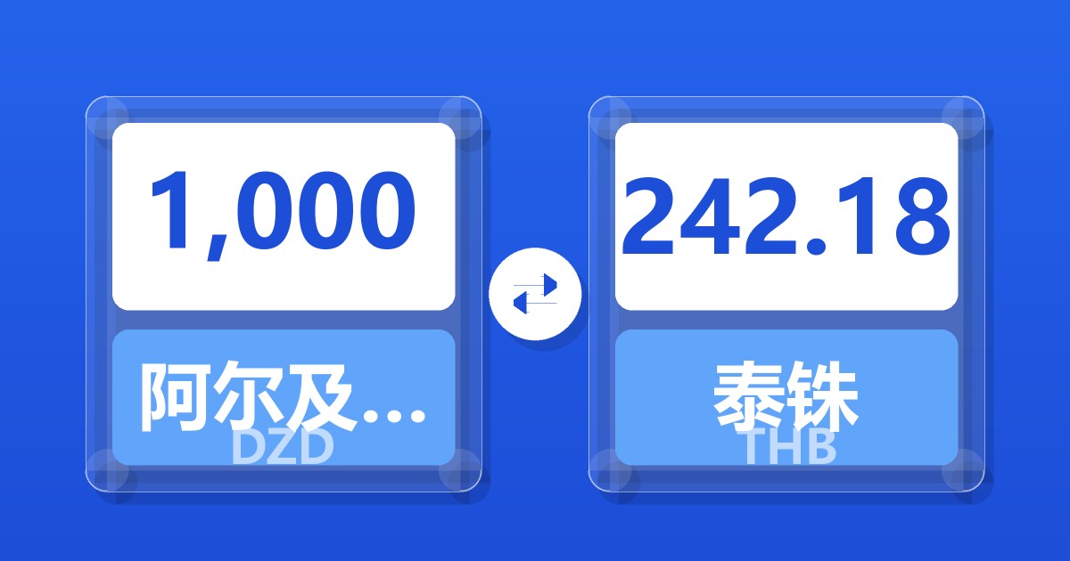 1,000阿尔及利亚第纳尔兑泰铢