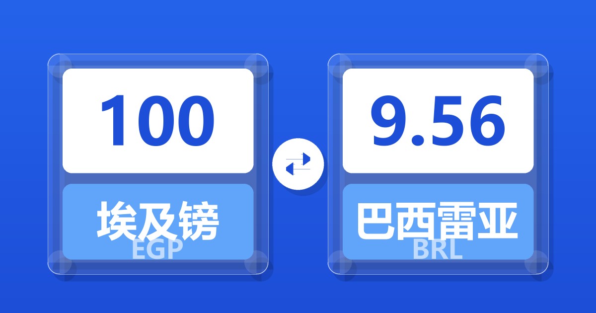 100埃及镑兑巴西雷亚尔