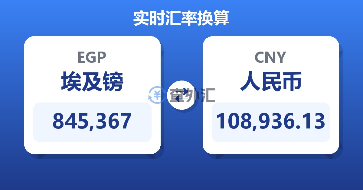 845,367埃及镑兑人民币
