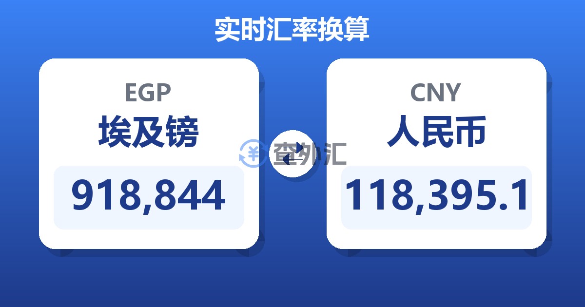 918,844埃及镑兑人民币