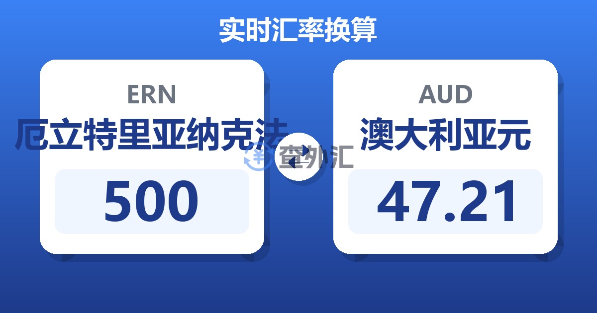 500厄立特里亚纳克法兑澳大利亚元
