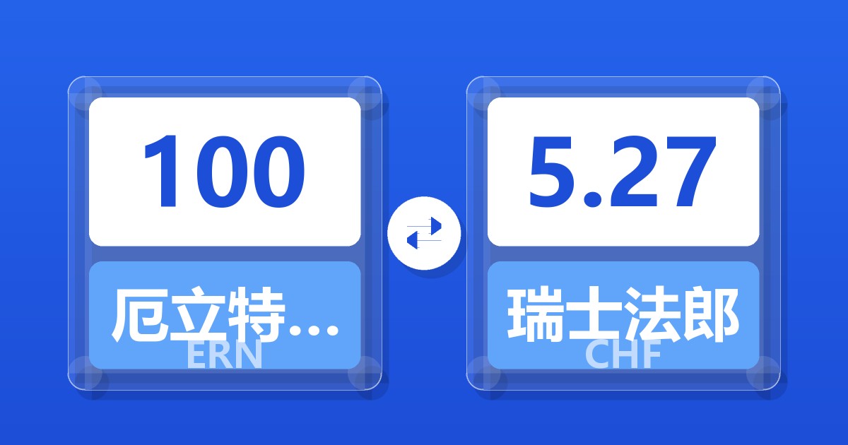 100厄立特里亚纳克法兑瑞士法郎