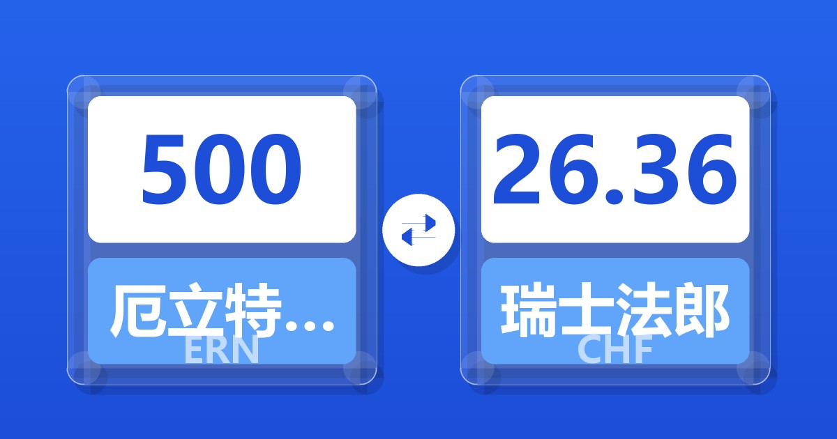 500厄立特里亚纳克法兑瑞士法郎