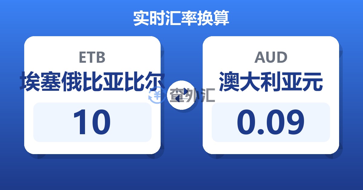 10埃塞俄比亚比尔兑澳大利亚元