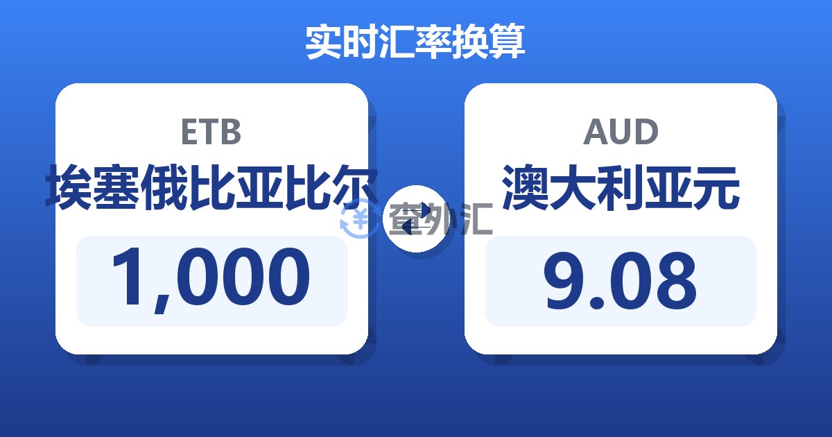 1,000埃塞俄比亚比尔兑澳大利亚元